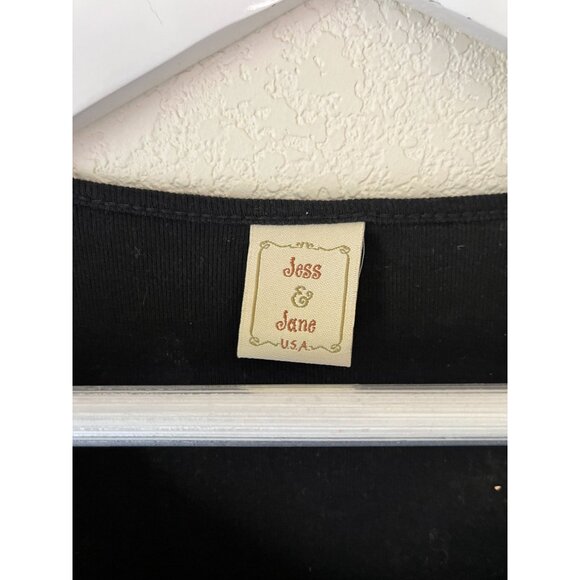 Jess & Jane Womens Black Abstract Graphic Long Sleeve V-Neck Tunic Top Casual - Picture 3 of 7